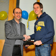 Jordan Giles receiving the Chevron environmental engineering scholarship