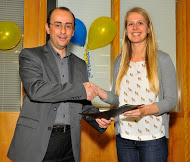 Sofia Hamilton receiving the Chevron environmental engineering scholarship