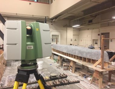 Digital scanner used to scan concrete canoes build in the CEE structures lab