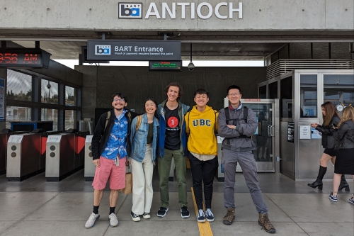 A group photo of TRANSOC team members outside of the BART Antioch station (Photo Credit: Melody Tsao).