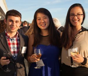 3 students at reception