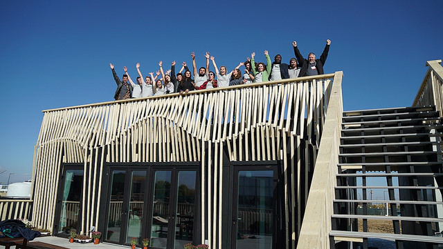 Students pose on RISE home in Richmond California