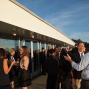 Memorial Stadium balcony with attendees