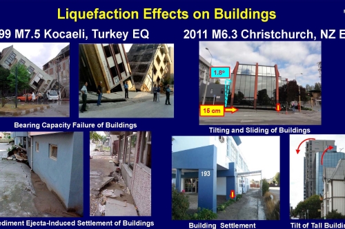 Liquefaction Effects on Buildings - slide from J. Bray's Ishihara lecture
