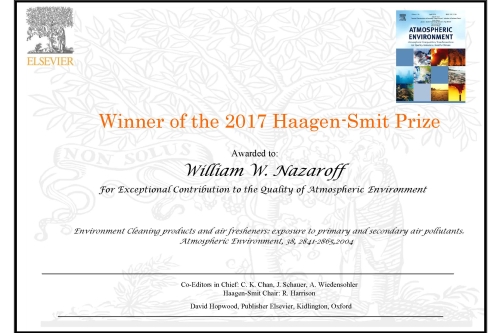 2017 Haagen-Smit certificate for WW Nazaroff